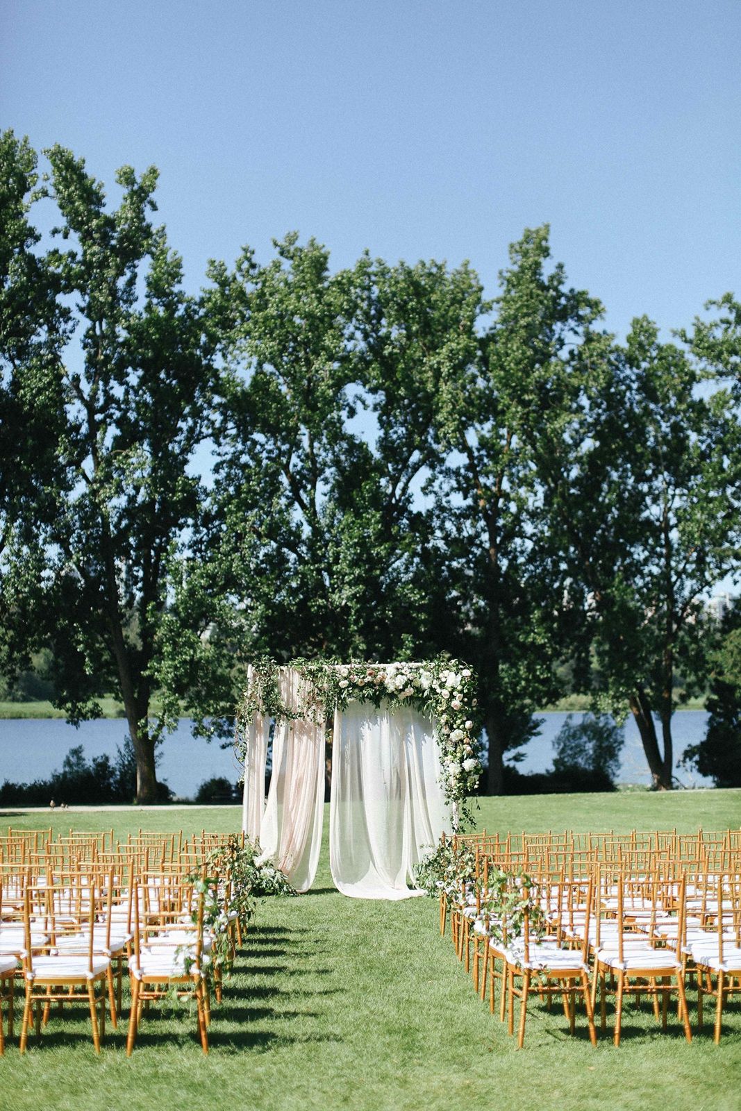 ceremony with hart house lake
