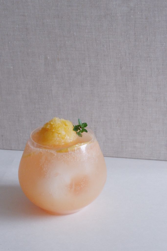 Refreshing orange granita and grapefruit drink