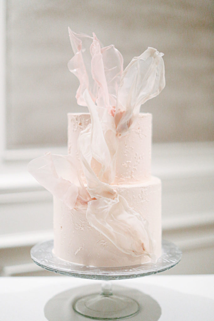 light pink wedding cake