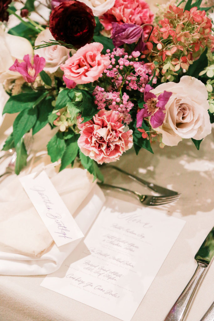 vancouver micro wedding menu and flowers