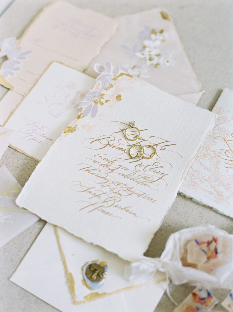 Luxury invitation set in light pink