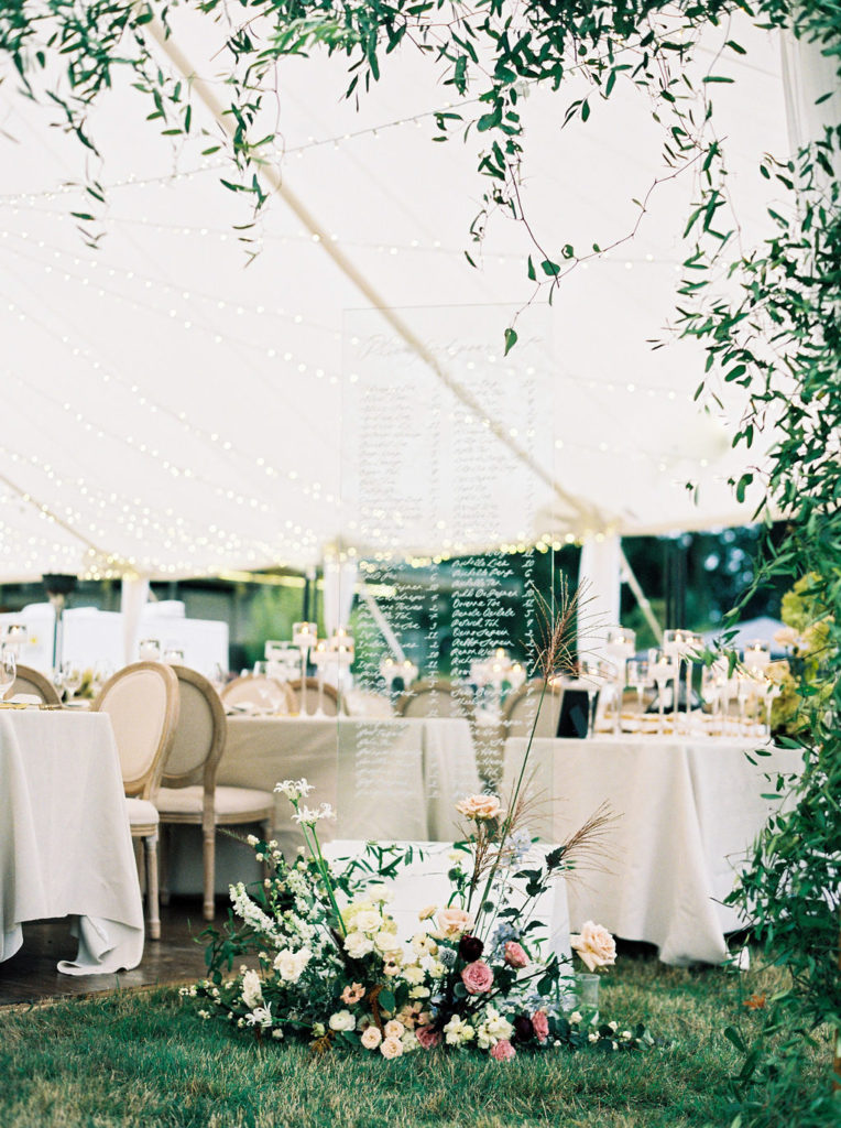 side view of tented reception