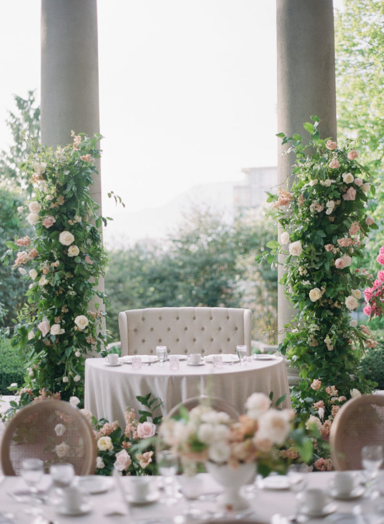 hycroft wedding reception with florals