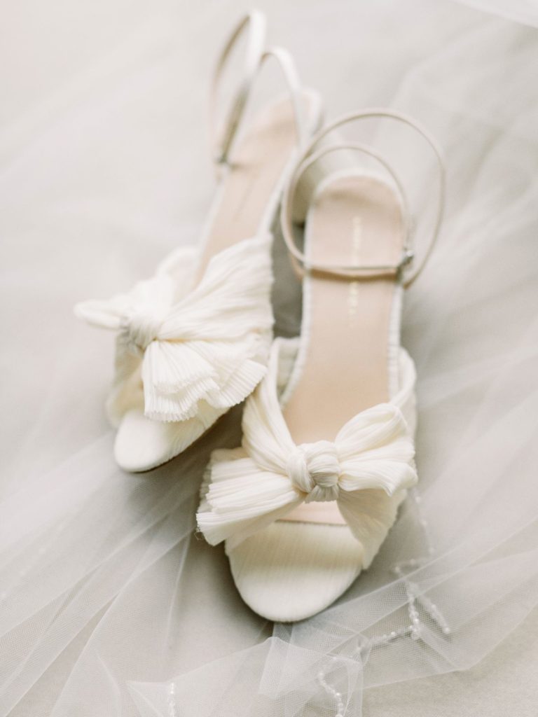 White Loeffler Randall wedding shoes