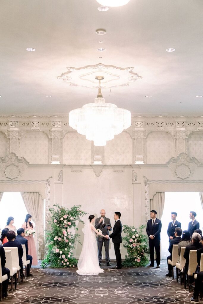 wedding ceremony at hotel venue in Vancouver