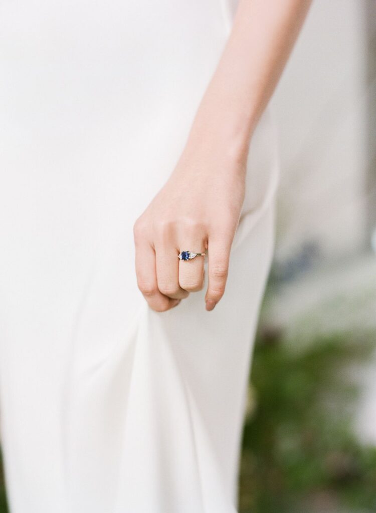 bride wearing Cavalier Gastown ring