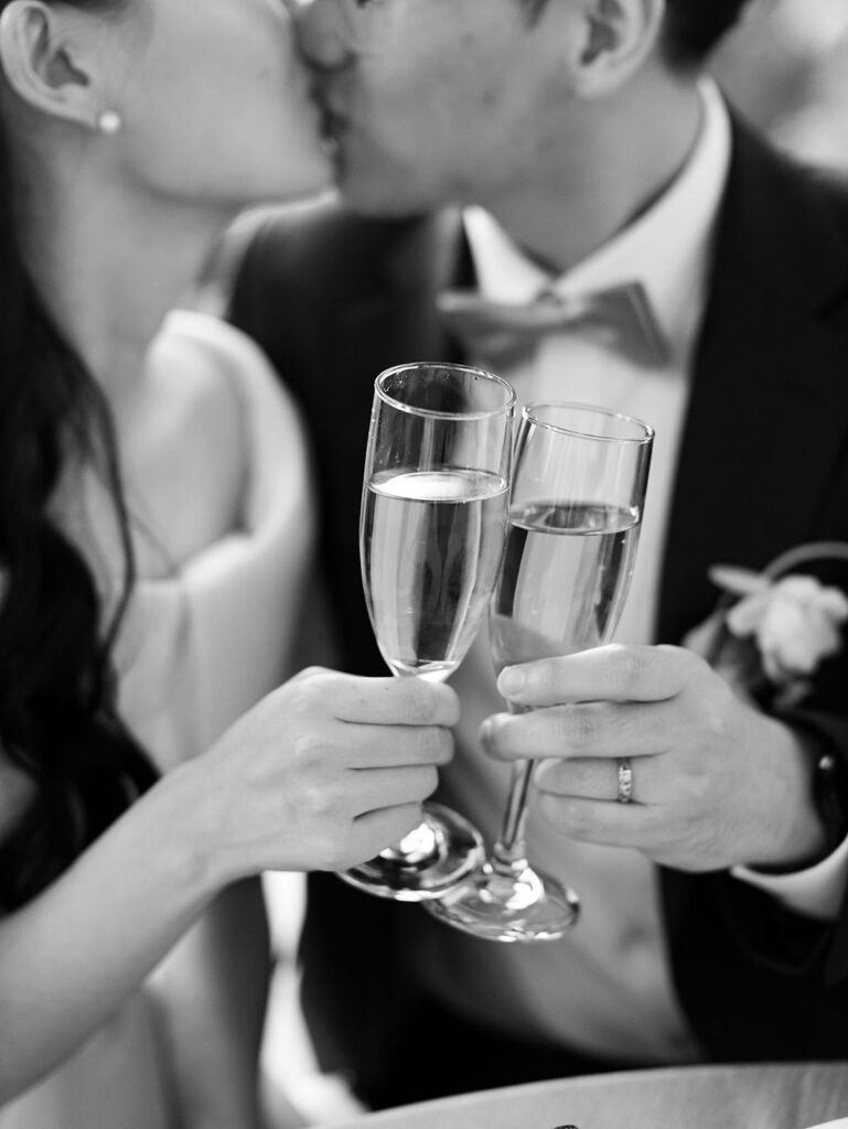 champagne toast at vancouver wedding