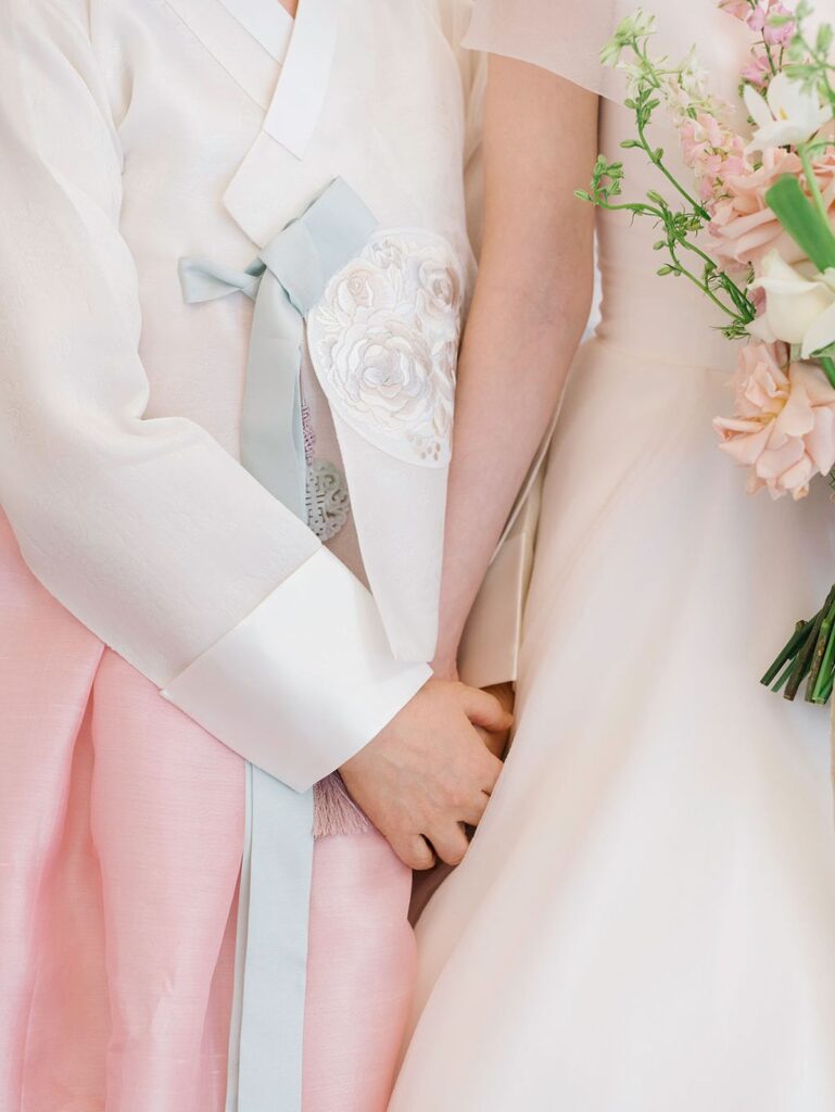 hanbok details with bride