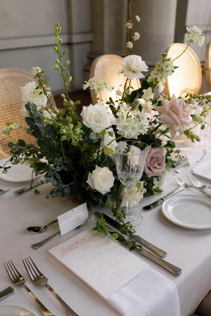 floral arrangement at reception