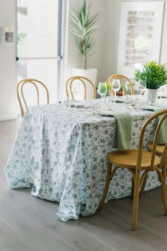Side view of baby shower table