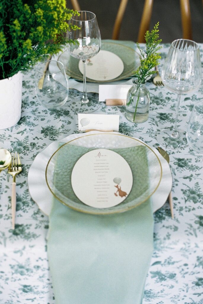 Aerial view of table setting
