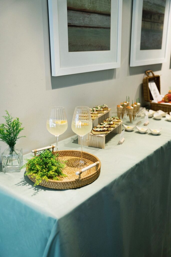 Vancouver baby shower canapés setup
