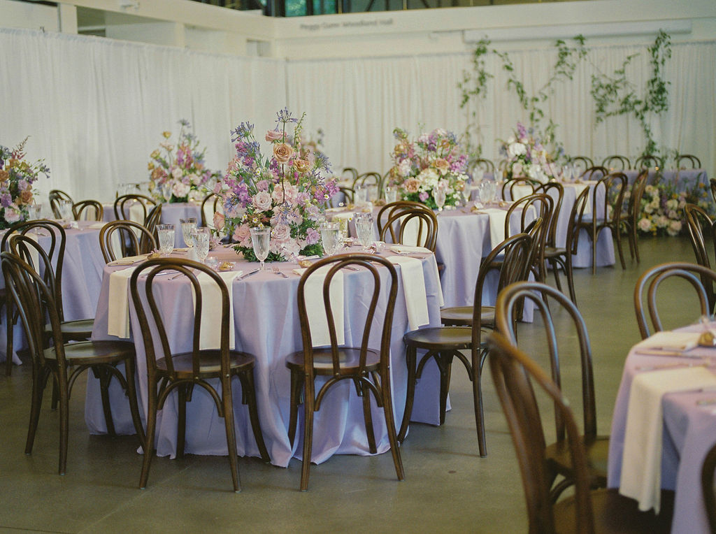 reception layout with round tables