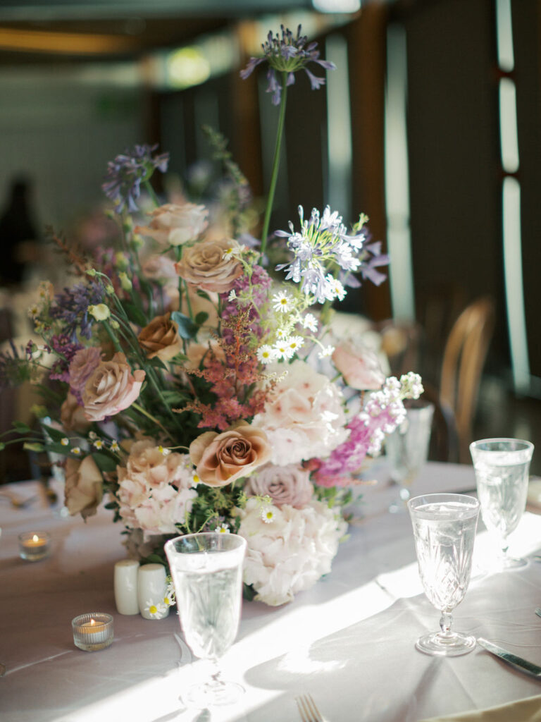 closeup of reception centrepiece