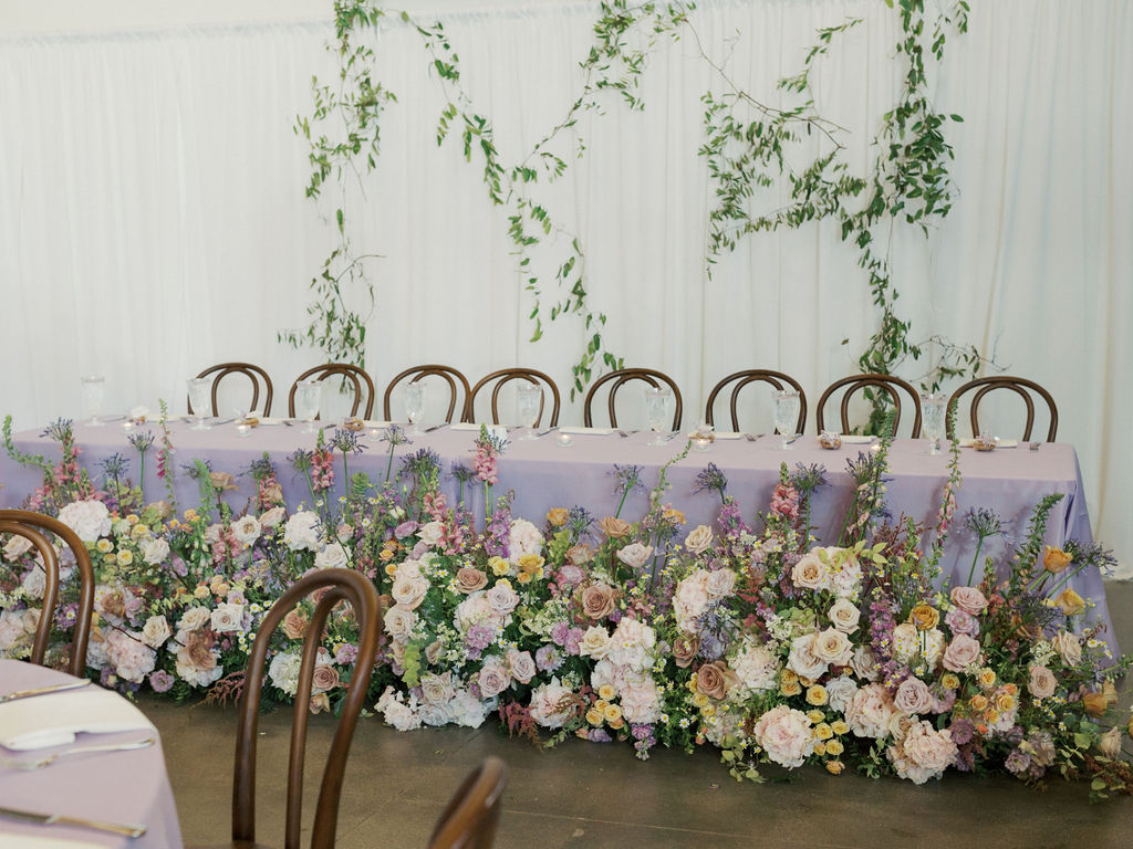 head table at reception