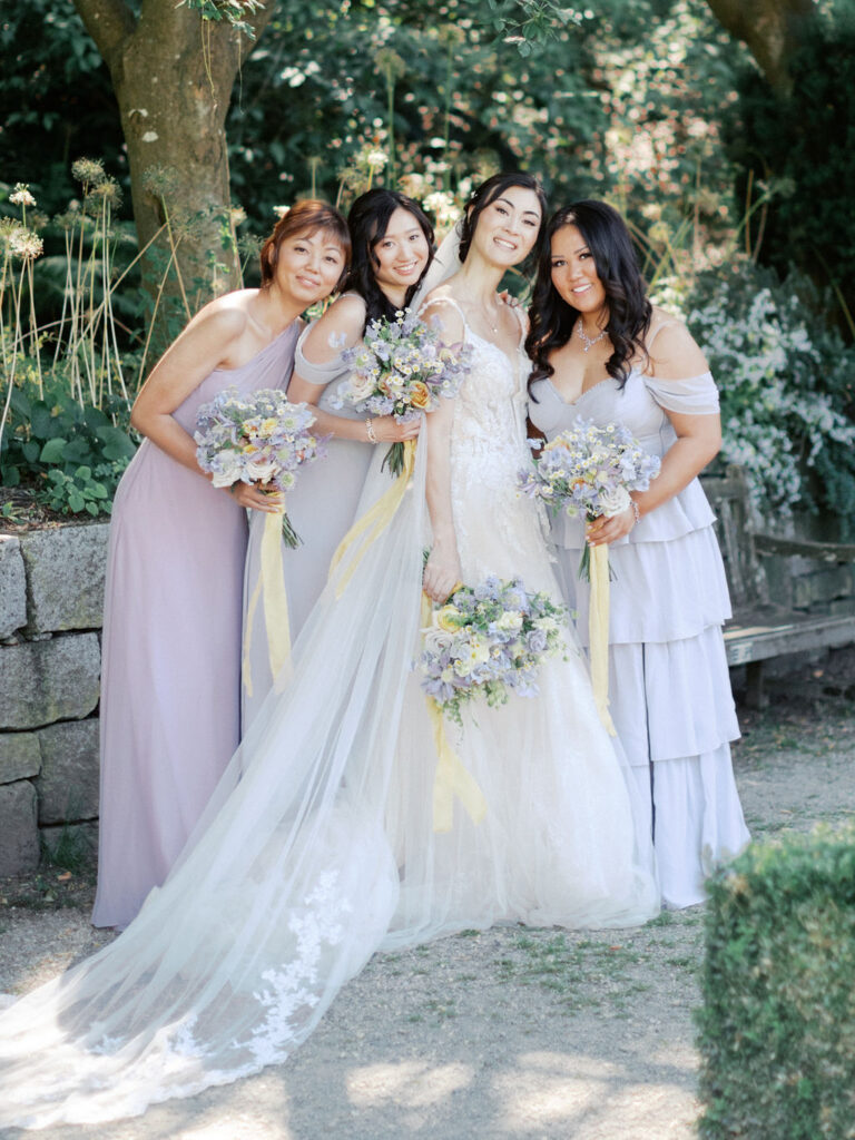 bride with bridesmaids portrait
