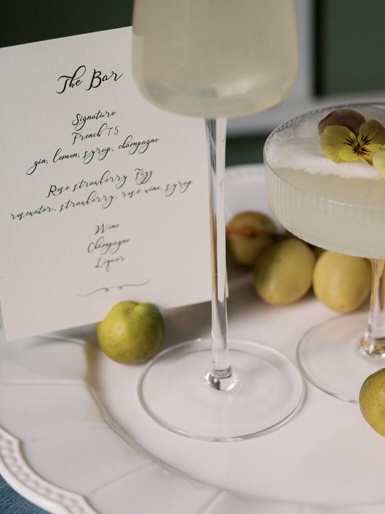 closeup of bar menu