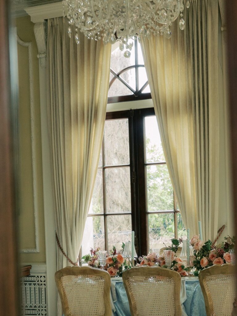 fine dining table setup in drawing room at hycroft