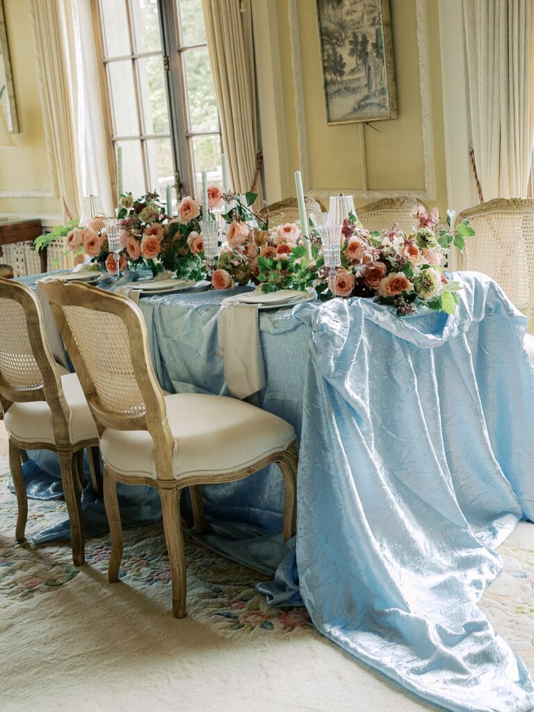 side view of engagement table scape