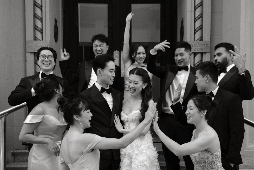 Vancouver couple and wedding party